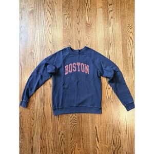 Vintage Boston Navy Blue Crewneck Sweatshirt Small Fit Raglan USA